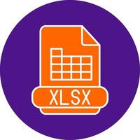 xlsx línea lleno circulo icono vector