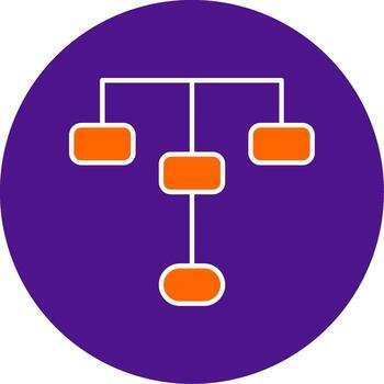 Hierarchical Structure Line Filled Circle Icon vector