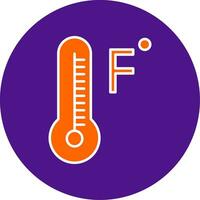 Fahrenheit Degrees Line Filled Circle Icon vector