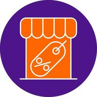 Marketplace Line Filled Circle Icon vector