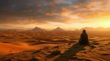 AI generated Nomadic Desert Lifestyle background photo