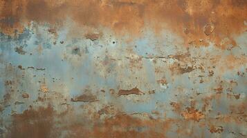AI generated Rusty Metal with Peeling Paint Background photo