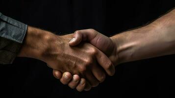 AI generated closeup oldmans handshake photo