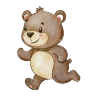 AI generated Cute bear Exercising png