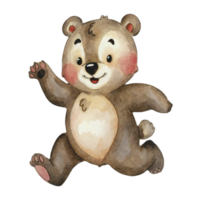 AI generated Cute bear Exercising png