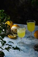 tradicional italiano licor de limón italiano o limón espíritu foto