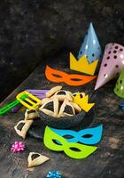 Jewish holiday Purim celebration concept photo