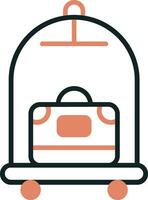 Luggage Cart Vector Icon