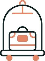 Luggage Cart Vector Icon