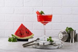 Fresh watermelon cocktail or mocktail photo