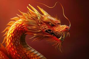 AI Generated Chinese New Year 2024 concept with Dragon photo