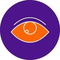 Eye Line Filled Circle Icon vector