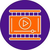 Video Player Line Filled Circle Icon vector