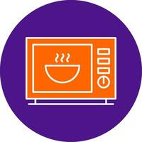 Microwave Line Filled Circle Icon vector