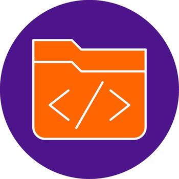 Coding Line Filled Circle Icon vector