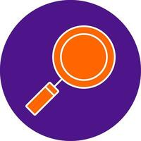 Magnifying Glass Line Filled Circle Icon vector