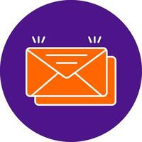 Mail Line Filled Circle Icon vector