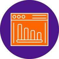 Statistics Line Filled Circle Icon vector