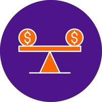Leverage Line Filled Circle Icon vector