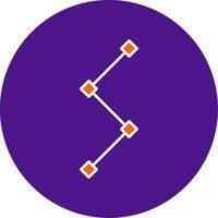Path Line Filled Circle Icon vector