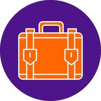 Suitcase Line Filled Circle Icon vector