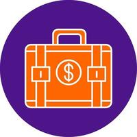 Suitcase Line Filled Circle Icon vector