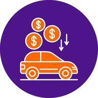 Car Line Filled Circle Icon vector