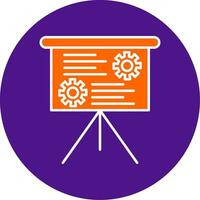 Presentation Line Filled Circle Icon vector