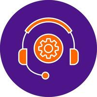 Technical Support Line Filled Circle Icon vector