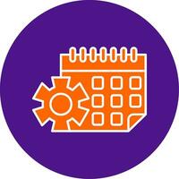 Calendar Line Filled Circle Icon vector