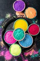 Gulal colors for Indian Holi festival photo