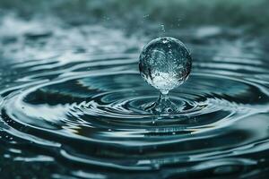 ai generado globle mundo goteante en un agua, concepto para agua tracción y conservador foto