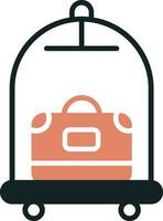 Luggage Cart Vector Icon