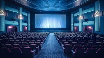 AI generated Empty cinema interior view photo