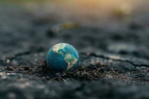 ai generado plantet tierra rodeado por indiferenciado basura foto