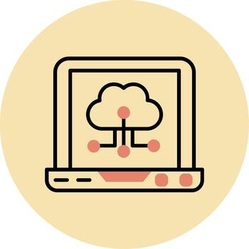 icono de vector de computación en la nube