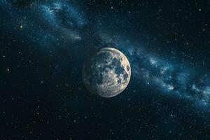 ai generado el Luna ver desde espacio foto
