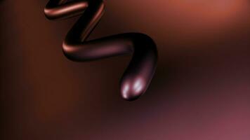 The lilac curved pipe is painted silver, technology. Design. Metal 3d curving tube on a gradient background. photo