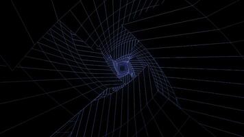 Monochrom neon lines rotating inside the tunnel while flying through it, seamless loop. Modern, geometric figure tunnel, abstract geometric background. photo