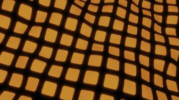 Abstract grid surface in wavy motion. Design. Squared pattern of golden and dark brown colors in slow rippling motion. photo