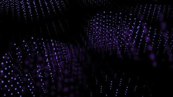 Field of particles in scientific digital space. Design. Clouds of flying tiny dots on a black background. photo