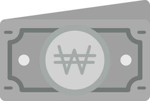 Won Grey scale Icon vector