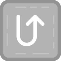 U turn Grey scale Icon vector