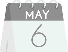 6th of May Grey scale Icon vector