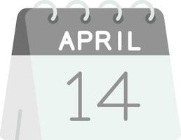 14th of April Grey scale Icon vector