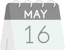 16th of May Grey scale Icon vector