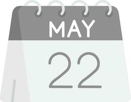 22nd of May Grey scale Icon vector