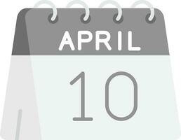 10th of April Grey scale Icon vector