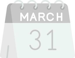 31st of March Grey scale Icon vector