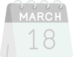 18th of March Grey scale Icon vector